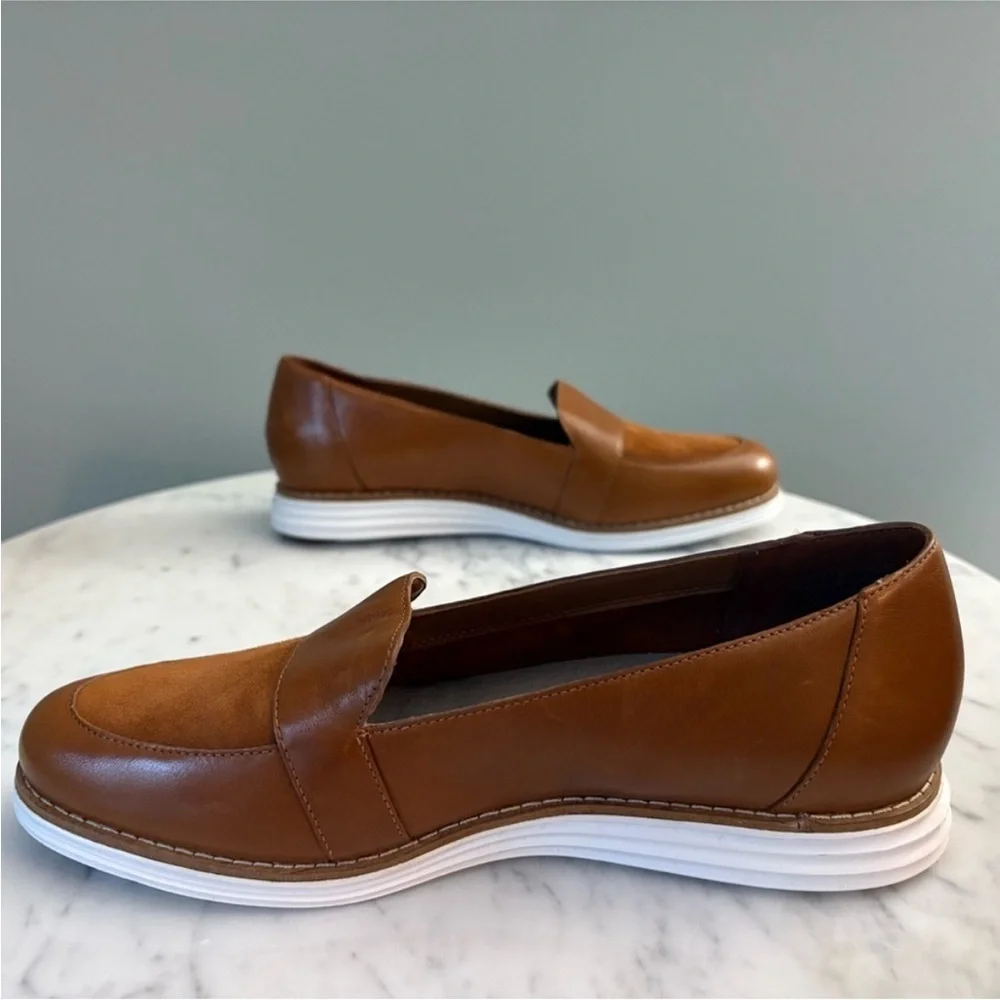 Cole Haan OriginalGrand C Buckle Loafers Brown Leather Comfort Flats 6.5B NWT